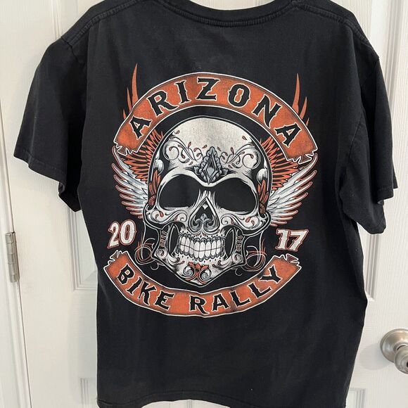 Arizona Bike rally shirt Men’s Size Large 2017 Skeleton Skull Motorcycle - Picture 1 of 8